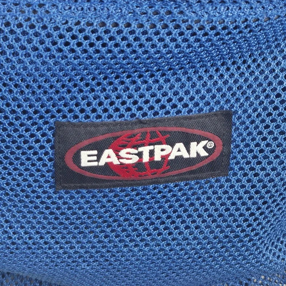 VTG Eastpak Made in USA Full Mesh See-Through Blue Backpack Festival Rave Street